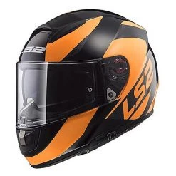 Carbon Integral Helmet LS2 FF397 Vector Wavy Black Orange Double Visor