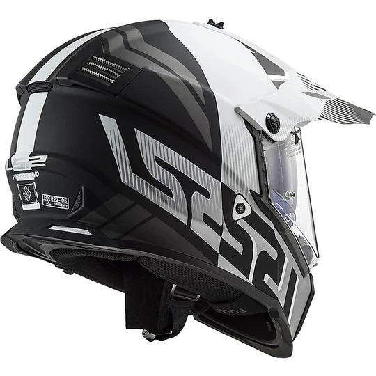 Cross Enduro Helmet Off Road Moto Ls2 MX436 PIONEER EVO Evolve White Matt Black 6 Cross Enduro Helmet Off Road Moto Ls2 MX436 PIONEER EVO Evolve White Matt Black - Image 4
