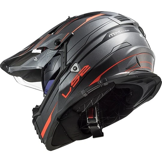 Cross Enduro Helmet Off Road Moto Ls2 MX436 PIONEER EVO Knight Orange Titanium Fluo 8 Cross Enduro Helmet Off Road Moto Ls2 MX436 PIONEER EVO Knight Orange Titanium Fluo - Image 7