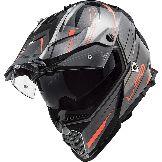 Cross Enduro Helmet Off Road Moto Ls2 MX436 PIONEER EVO Knight Orange Titanium Fluo 6 Cross Enduro Helmet Off Road Moto Ls2 MX436 PIONEER EVO Knight Orange Titanium Fluo - Image 5