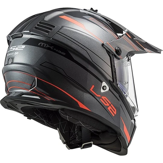 Cross Enduro Helmet Off Road Moto Ls2 MX436 PIONEER EVO Knight Orange Titanium Fluo 7 Cross Enduro Helmet Off Road Moto Ls2 MX436 PIONEER EVO Knight Orange Titanium Fluo - Image 6