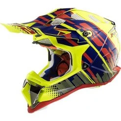 Cross Enduro Moto Helmet LS2 MX 470 Yellow Bomber Red Subwoofer
