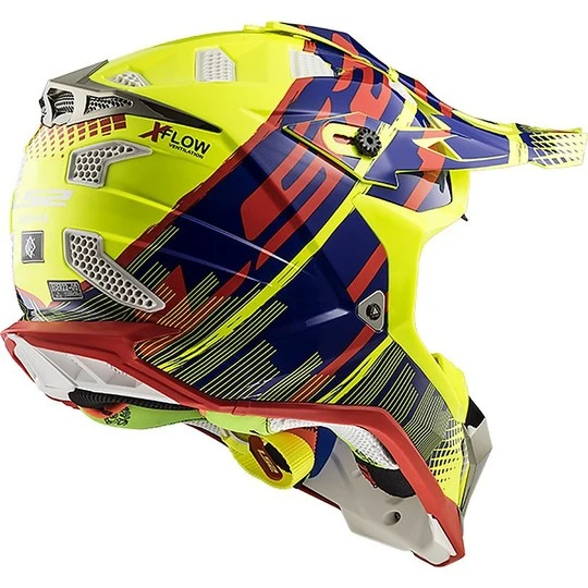 Cross Enduro Moto Helmet LS2 MX 470 Yellow Bomber Red Subwoofer 4 Cross Enduro Moto Helmet LS2 MX 470 Yellow Bomber Red Subwoofer - Image 2