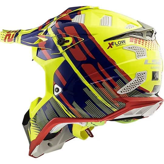 Cross Enduro Moto Helmet LS2 MX 470 Yellow Bomber Red Subwoofer 7 Cross Enduro Moto Helmet LS2 MX 470 Yellow Bomber Red Subwoofer - Image 5