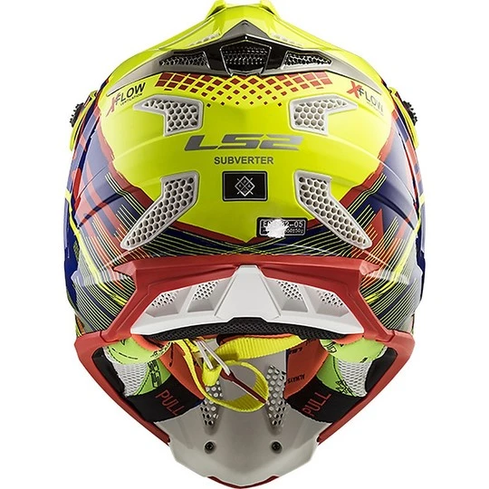 Cross Enduro Moto Helmet LS2 MX 470 Yellow Bomber Red Subwoofer 8 Cross Enduro Moto Helmet LS2 MX 470 Yellow Bomber Red Subwoofer - Image 6