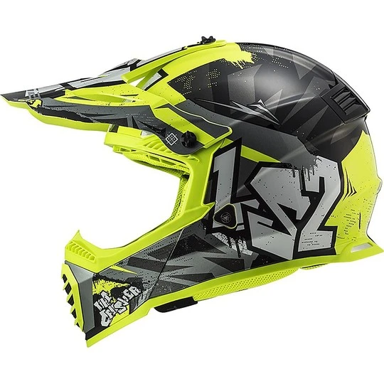 Cross Enduro Motorcycle Helmet Ls2 MX437 FAST EVO Crusher Black Yellow Fluo 5 Cross Enduro Motorcycle Helmet Ls2 MX437 FAST EVO Crusher Black Yellow Fluo - Image 3