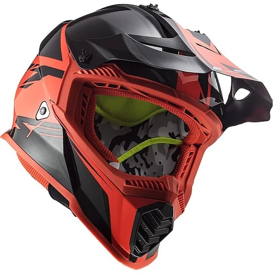 Cross Enduro Motorcycle Helmet Ls2 MX437 FAST EVO Roar Black Matte Red 4 Cross Enduro Motorcycle Helmet Ls2 MX437 FAST EVO Roar Black Matte Red - Image 2