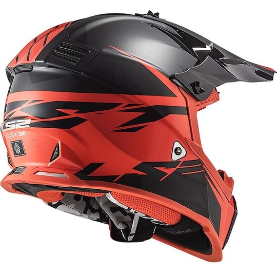 Cross Enduro Motorcycle Helmet Ls2 MX437 FAST EVO Roar Black Matte Red 8 Cross Enduro Motorcycle Helmet Ls2 MX437 FAST EVO Roar Black Matte Red - Image 6