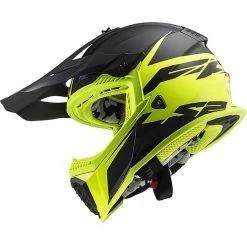 Cross Enduro Motorcycle Helmet Ls2 MX437 FAST EVO Roar Matte Black Yellow Fluo -Ls2 Sales Shop cross enduro motorcycle helmet ls2 mx437 fast evo roar matte black yellow fluo 86427