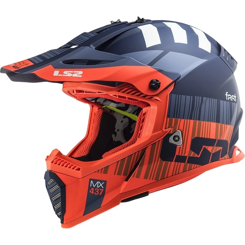 Cross Enduro Motorcycle Helmet Ls2 MX437 Fast Mini XCODE Orange Fluo Matt Blue 3 Cross Enduro Motorcycle Helmet Ls2 MX437 Fast Mini XCODE Orange Fluo Matt Blue