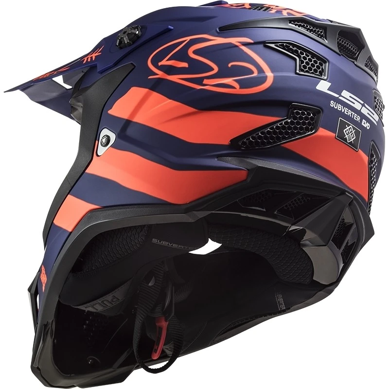 Cross Enduro Motorcycle Helmet Off Road Ls2 MX700 Subverter Evo CARGO Blue Orange Fluo Matt 5 Cross Enduro Motorcycle Helmet Off Road Ls2 MX700 Subverter Evo CARGO Blue Orange Fluo Matt - Image 3