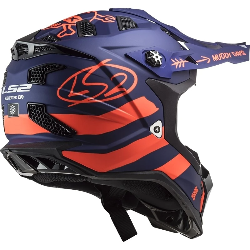 Cross Enduro Motorcycle Helmet Off Road Ls2 MX700 Subverter Evo CARGO Blue Orange Fluo Matt 8 Cross Enduro Motorcycle Helmet Off Road Ls2 MX700 Subverter Evo CARGO Blue Orange Fluo Matt - Image 6