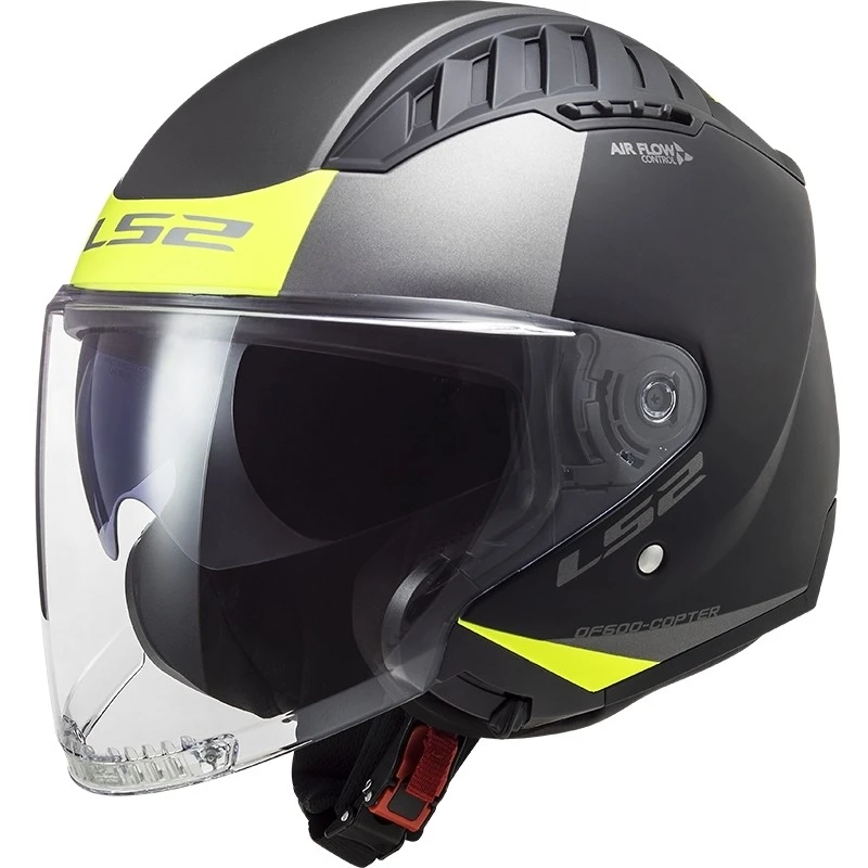 Double Visor Motorcycle Helmet Jet Ls2 OF600 Copter URBANE Black Yellow Fluo Matt 3 Double Visor Motorcycle Helmet Jet Ls2 OF600 Copter URBANE Black Yellow Fluo Matt