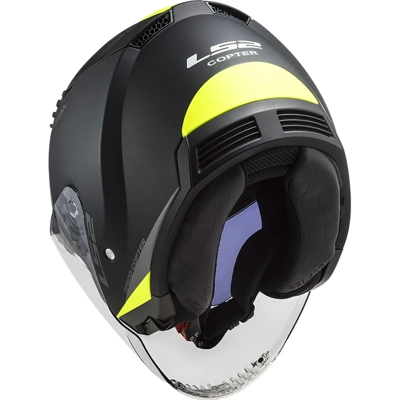 Double Visor Motorcycle Helmet Jet Ls2 OF600 Copter URBANE Black Yellow Fluo Matt 7 Double Visor Motorcycle Helmet Jet Ls2 OF600 Copter URBANE Black Yellow Fluo Matt - Image 5