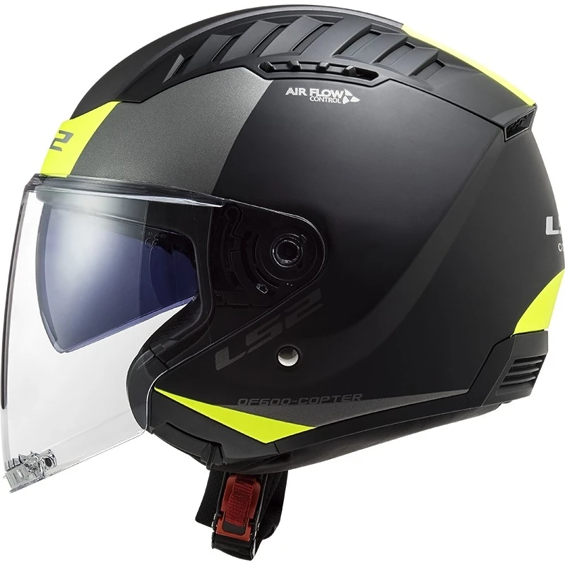 Double Visor Motorcycle Helmet Jet Ls2 OF600 Copter URBANE Black Yellow Fluo Matt 8 Double Visor Motorcycle Helmet Jet Ls2 OF600 Copter URBANE Black Yellow Fluo Matt - Image 6