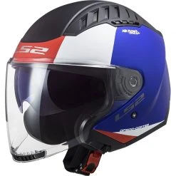 Double Visor Motorcycle Helmet Jet Ls2 OF600 Copter URBANE Blue Red