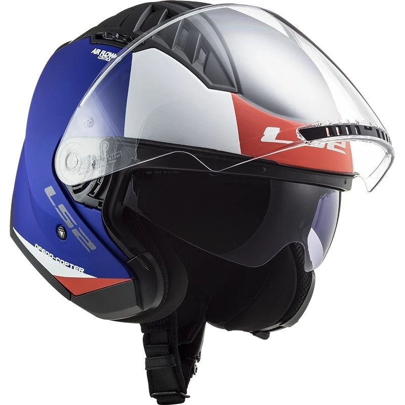 Double Visor Motorcycle Helmet Jet Ls2 OF600 Copter URBANE Blue Red 5 Double Visor Motorcycle Helmet Jet Ls2 OF600 Copter URBANE Blue Red - Image 3