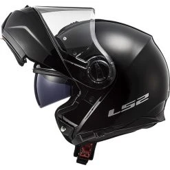 Dual Visor Modular Motorcycle Helmet LS2 FF325 Strobe Gloss Black