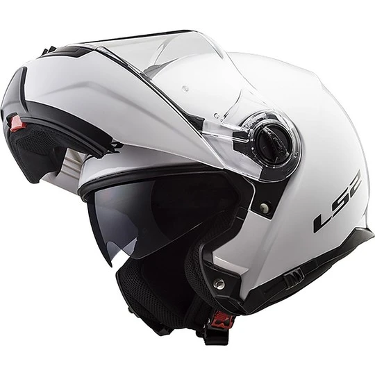 Dual Visor Modular Motorcycle Helmet LS2 FF325 Strobe Glossy White 9 Dual Visor Modular Motorcycle Helmet LS2 FF325 Strobe Glossy White - Image 7