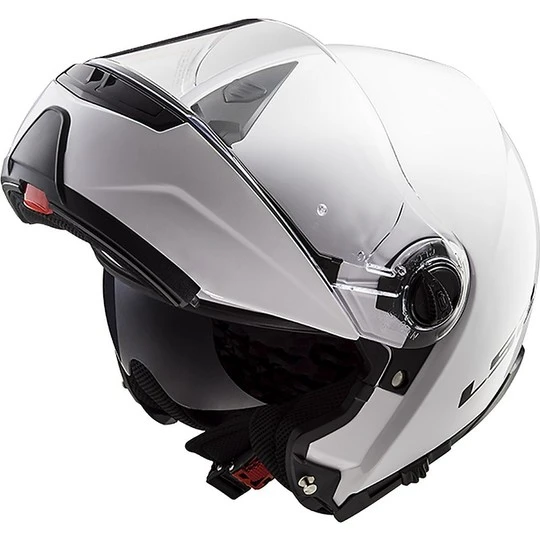 Dual Visor Modular Motorcycle Helmet LS2 FF325 Strobe Glossy White 10 Dual Visor Modular Motorcycle Helmet LS2 FF325 Strobe Glossy White - Image 8