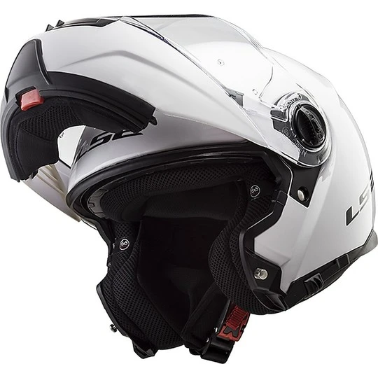 Dual Visor Modular Motorcycle Helmet LS2 FF325 Strobe Glossy White 13 Dual Visor Modular Motorcycle Helmet LS2 FF325 Strobe Glossy White - Image 11