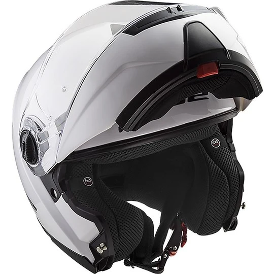 Dual Visor Modular Motorcycle Helmet LS2 FF325 Strobe Glossy White 14 Dual Visor Modular Motorcycle Helmet LS2 FF325 Strobe Glossy White - Image 12