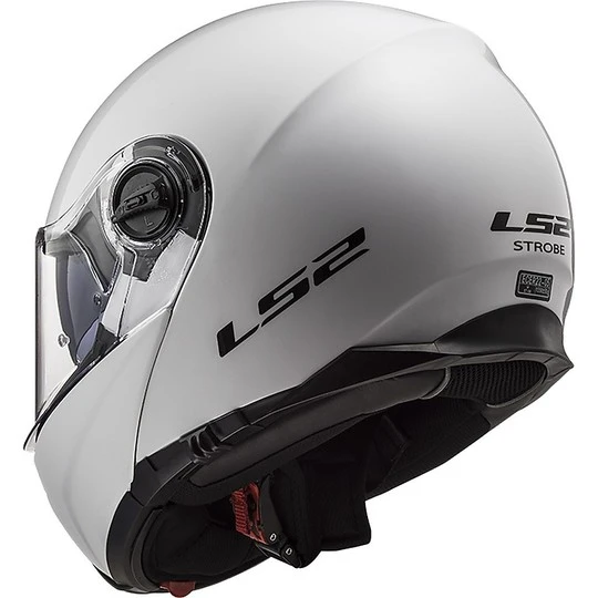 Dual Visor Modular Motorcycle Helmet LS2 FF325 Strobe Glossy White 16 Dual Visor Modular Motorcycle Helmet LS2 FF325 Strobe Glossy White - Image 14