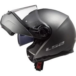 Dual Visor Modular Motorcycle Helmet LS2 FF325 Strobe Titanium