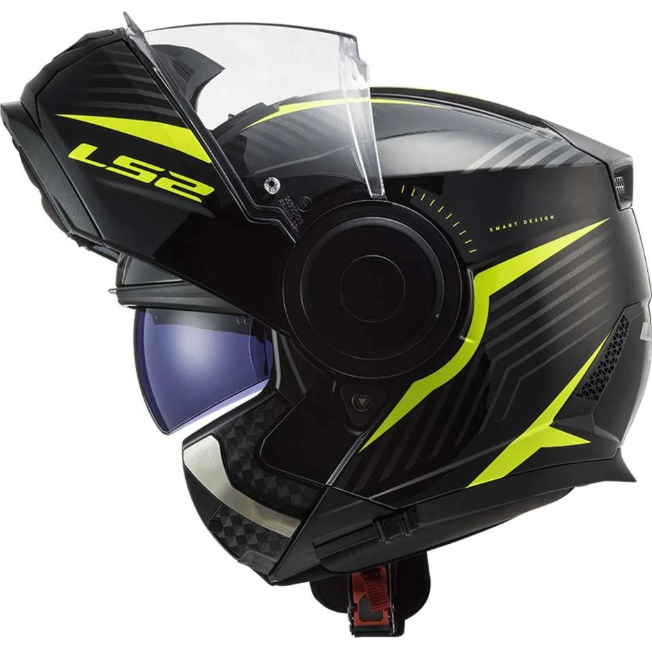 Dual Visor Motorcycle Modular Helmet Ls2 FF902 SCOPE Skid Black Yellow Fluo 4 Dual Visor Motorcycle Modular Helmet Ls2 FF902 SCOPE Skid Black Yellow Fluo - Image 2
