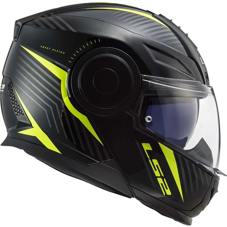 Dual Visor Motorcycle Modular Helmet Ls2 FF902 SCOPE Skid Black Yellow Fluo 12 Dual Visor Motorcycle Modular Helmet Ls2 FF902 SCOPE Skid Black Yellow Fluo - Image 10