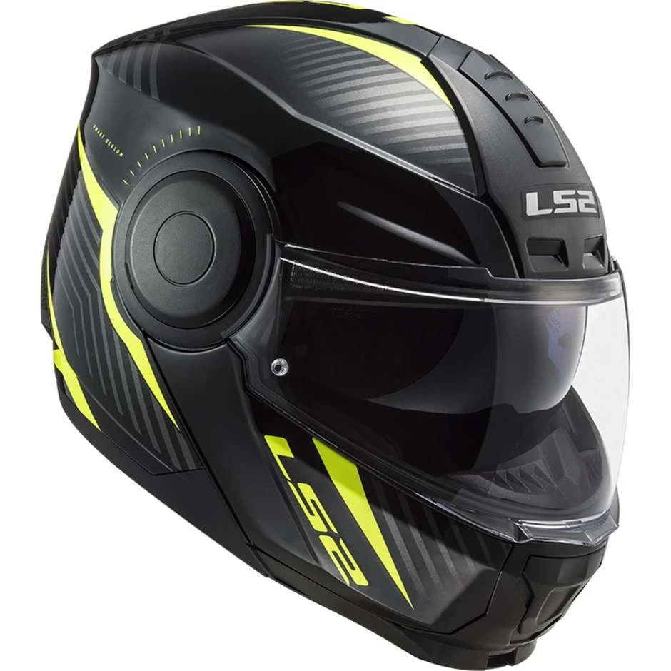 Dual Visor Motorcycle Modular Helmet Ls2 FF902 SCOPE Skid Black Yellow Fluo 14 Dual Visor Motorcycle Modular Helmet Ls2 FF902 SCOPE Skid Black Yellow Fluo - Image 12
