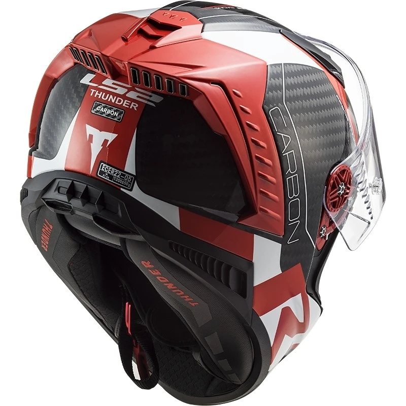 Full Carbon Motorcycle Helmet Ls2 FF805 THUNDER C Racing1 Red White 5 Full Carbon Motorcycle Helmet Ls2 FF805 THUNDER C Racing1 Red White - Image 3