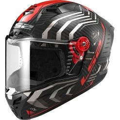Full Carbon Motorcycle Helmet Ls2 FF805 THUNDER C Sputnik Red Metal