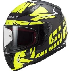 Full Face Helmet Moto Ls2 FF353 RAPID Chrome Black Matt Yellow Fluo