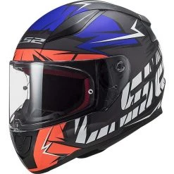 Full Face Helmet Moto Ls2 FF353 RAPID Chrome Orange Fluo Blue Matt