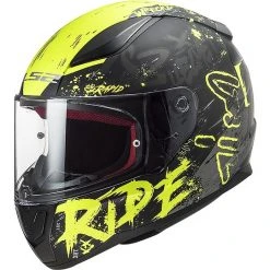 Full Face Helmet Moto Ls2 FF353 RAPID Naughty Black Yellow Fluo Matte