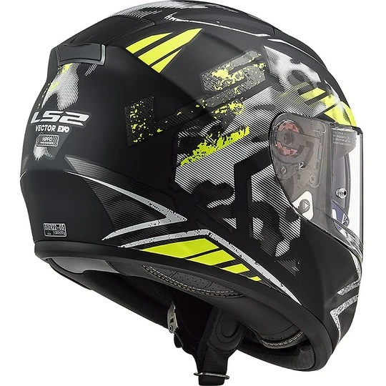 Full Face Helmet Motorcycle HPFC Ls2 FF397 VECTOR EVO Black Stencil Matt Yellow Fluo 10 Full Face Helmet Motorcycle HPFC Ls2 FF397 VECTOR EVO Black Stencil Matt Yellow Fluo - Image 8