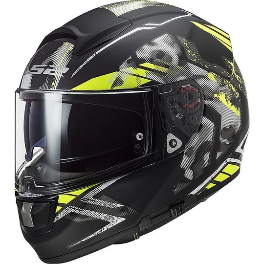 Full Face Helmet Motorcycle HPFC Ls2 FF397 VECTOR EVO Black Stencil Matt Yellow Fluo 3 Full Face Helmet Motorcycle HPFC Ls2 FF397 VECTOR EVO Black Stencil Matt Yellow Fluo