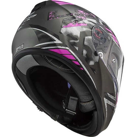 Full Face Helmet Motorcycle HPFC Ls2 FF397 VECTOR EVO Stencil Titanium Pink 4 Full Face Helmet Motorcycle HPFC Ls2 FF397 VECTOR EVO Stencil Titanium Pink - Image 2