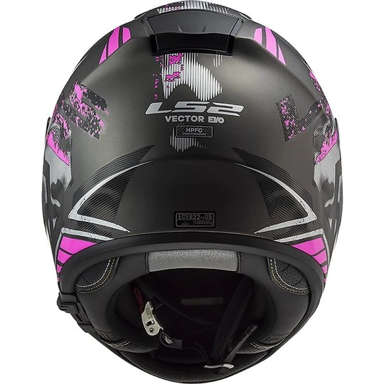 Full Face Helmet Motorcycle HPFC Ls2 FF397 VECTOR EVO Stencil Titanium Pink 6 Full Face Helmet Motorcycle HPFC Ls2 FF397 VECTOR EVO Stencil Titanium Pink - Image 4