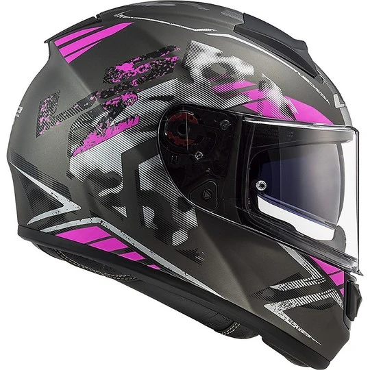 Full Face Helmet Motorcycle HPFC Ls2 FF397 VECTOR EVO Stencil Titanium Pink 7 Full Face Helmet Motorcycle HPFC Ls2 FF397 VECTOR EVO Stencil Titanium Pink - Image 5