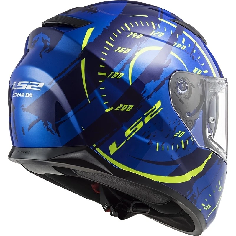 Full Face Motorcycle Helmet Double Visor Ls2 FF320 Stream Evo TACHO Blue Yellow Fluo 4 Full Face Motorcycle Helmet Double Visor Ls2 FF320 Stream Evo TACHO Blue Yellow Fluo - Image 2