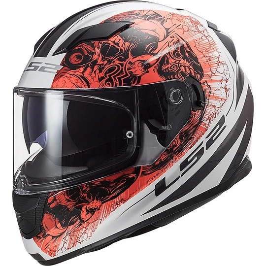 Full Face Motorcycle Helmet Double Visor Ls2 FF320 STREM EVO Throne White Orange 3 Full Face Motorcycle Helmet Double Visor Ls2 FF320 STREM EVO Throne White Orange