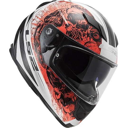 Full Face Motorcycle Helmet Double Visor Ls2 FF320 STREM EVO Throne White Orange 4 Full Face Motorcycle Helmet Double Visor Ls2 FF320 STREM EVO Throne White Orange - Image 2