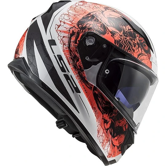 Full Face Motorcycle Helmet Double Visor Ls2 FF320 STREM EVO Throne White Orange 5 Full Face Motorcycle Helmet Double Visor Ls2 FF320 STREM EVO Throne White Orange - Image 3