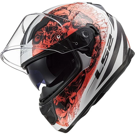 Full Face Motorcycle Helmet Double Visor Ls2 FF320 STREM EVO Throne White Orange 6 Full Face Motorcycle Helmet Double Visor Ls2 FF320 STREM EVO Throne White Orange - Image 4
