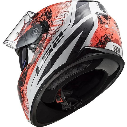 Full Face Motorcycle Helmet Double Visor Ls2 FF320 STREM EVO Throne White Orange 7 Full Face Motorcycle Helmet Double Visor Ls2 FF320 STREM EVO Throne White Orange - Image 5