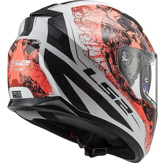 Full Face Motorcycle Helmet Double Visor Ls2 FF320 STREM EVO Throne White Orange 8 Full Face Motorcycle Helmet Double Visor Ls2 FF320 STREM EVO Throne White Orange - Image 6