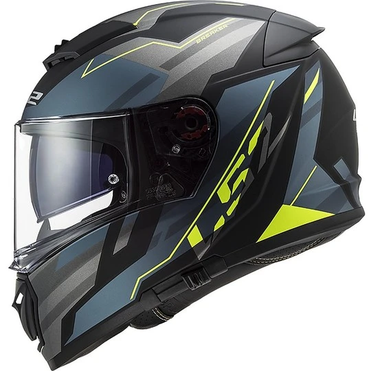 Full Face Motorcycle Helmet Double Visor Ls2 FF390 BREAKER Beta Cobalt Yellow Fluo Matte 5 Full Face Motorcycle Helmet Double Visor Ls2 FF390 BREAKER Beta Cobalt Yellow Fluo Matte - Image 3