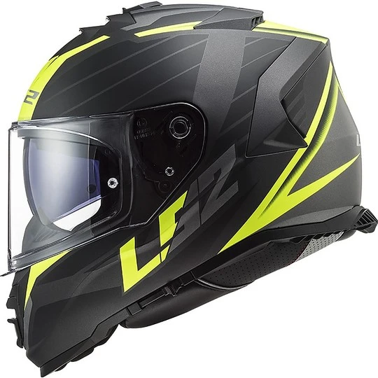 Full Face Motorcycle Helmet Double Visor Ls2 FF800 STORM Nerve Black Yellow Fluo Oapco 4 Full Face Motorcycle Helmet Double Visor Ls2 FF800 STORM Nerve Black Yellow Fluo Oapco - Image 2